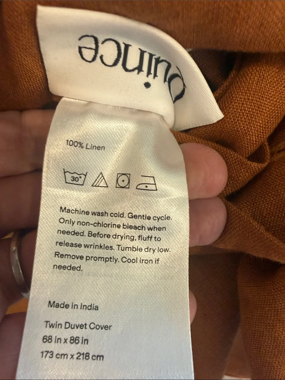 NWOT Quince 100% European Linen Duvet Cover Twin Terracotta Linen Bedding